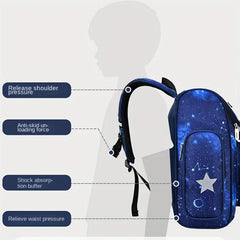 Waterproof Children Schoolbag Boys Kids Backpack Astronaut Space Starry Sky