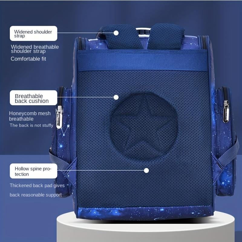 Waterproof Children Schoolbag Boys Kids Backpack Astronaut Space Starry Sky