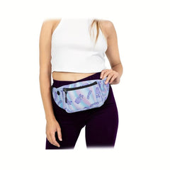Purple Alpaca Pattern Waist Bag Cartoon Fanny Pack