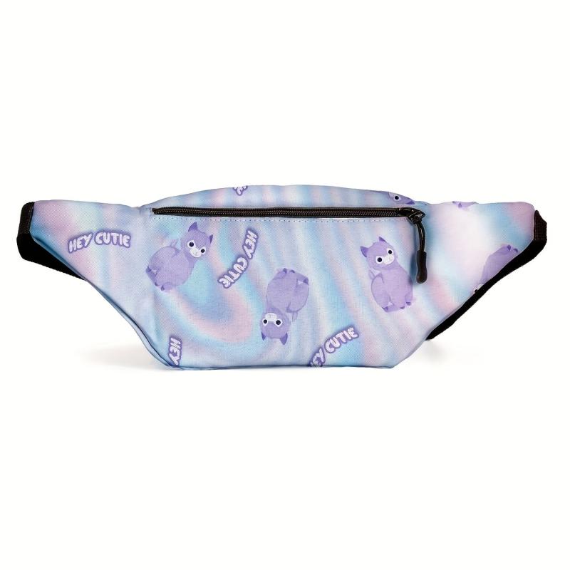 Purple Alpaca Pattern Waist Bag Cartoon Fanny Pack