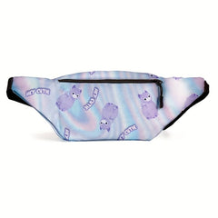 Purple Alpaca Pattern Waist Bag Cartoon Fanny Pack