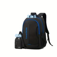 Large Capacity Travel Backpack with Shoulder Bag Set