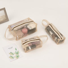3pcs Travel Cosmetic Bag Portable Large Capacity Mesh Travel Storage Bag