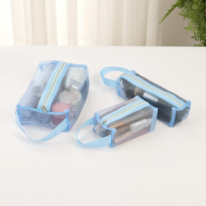 3pcs Travel Cosmetic Bag Portable Large Capacity Mesh Travel Storage Bag