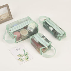 3pcs Travel Cosmetic Bag Portable Large Capacity Mesh Travel Storage Bag
