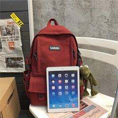 Large Capacity Nylon Adjustable School Backpack With Frog Pendant