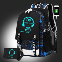 Cartoon Luminous Backpack Casual Durable Backpack