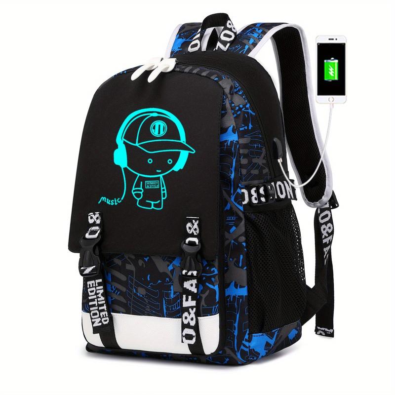 Cartoon Luminous Backpack Casual Durable Backpack