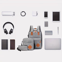 3pcs Multifunctional Backpack Computer Bag Set