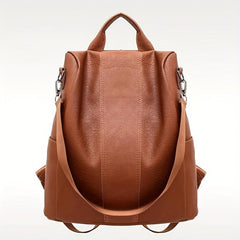Men's PU Leather Backpack Waterproof Travel School Bag