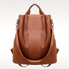 Men's PU Leather Backpack Waterproof Travel School Bag