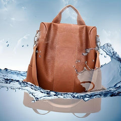 Men's PU Leather Backpack Waterproof Travel School Bag