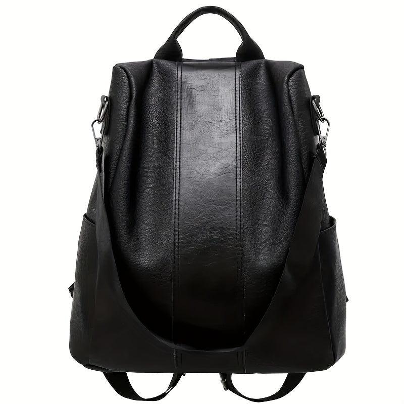 Men's PU Leather Backpack Waterproof Travel School Bag
