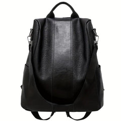 Men's PU Leather Backpack Waterproof Travel School Bag