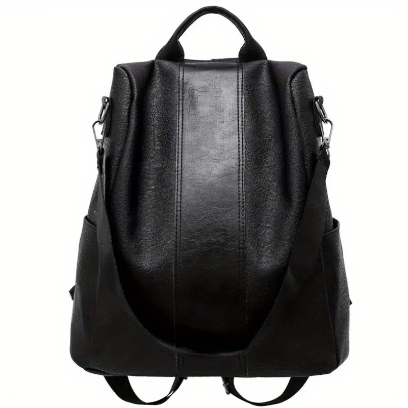 Men's PU Leather Backpack Waterproof Travel School Bag