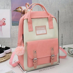 Casual Large Capacity Backpack Schoolbag Travel Bag Handbag Set