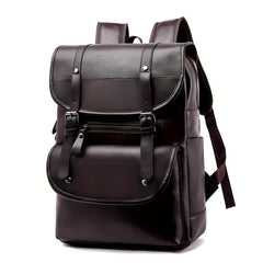 Men's Vintage PU Leather Large Capacity Backpack