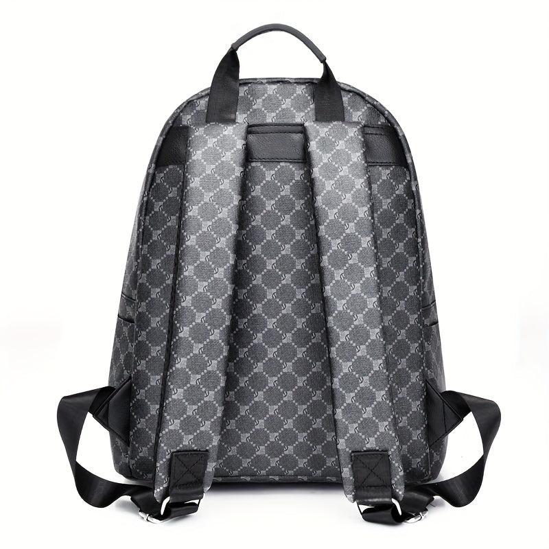 Men's Casual Flower Pattern Leather Backpack School Bag Laptop