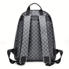 Men's Casual Flower Pattern Leather Backpack School Bag Laptop