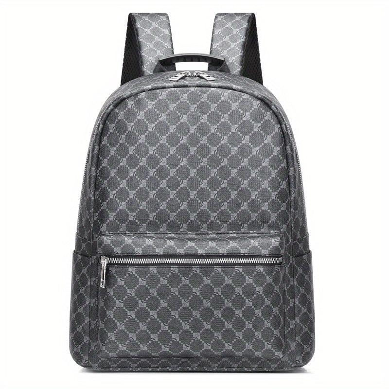 Men's Casual Flower Pattern Leather Backpack School Bag Laptop