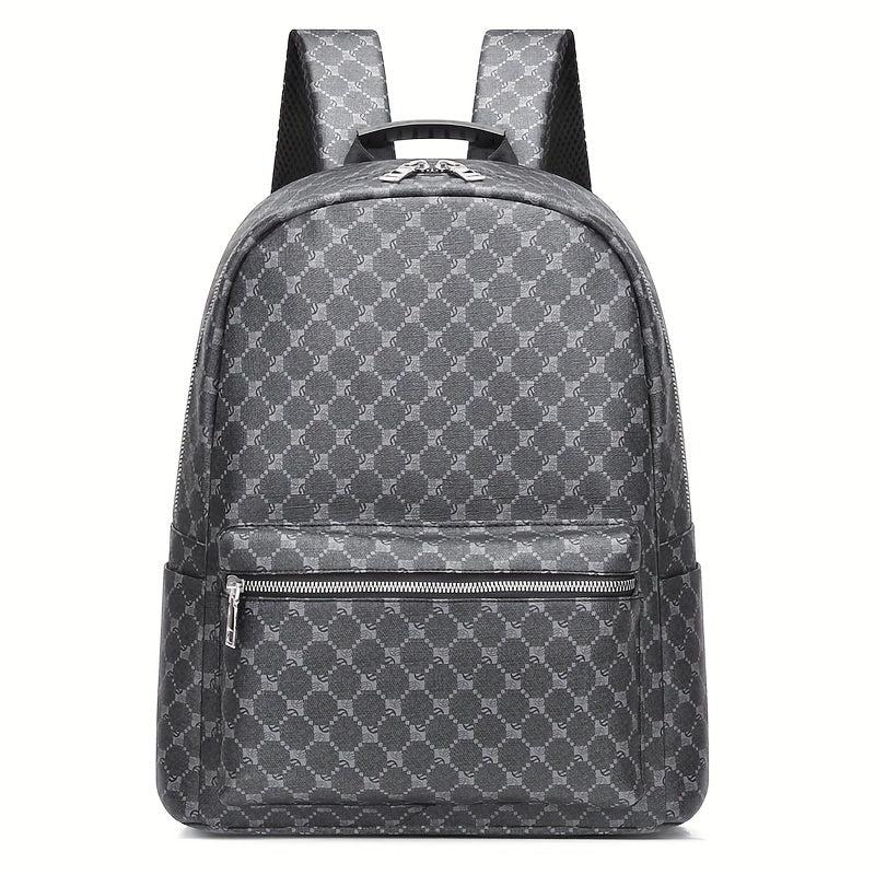 Men's Casual Flower Pattern Leather Backpack School Bag Laptop
