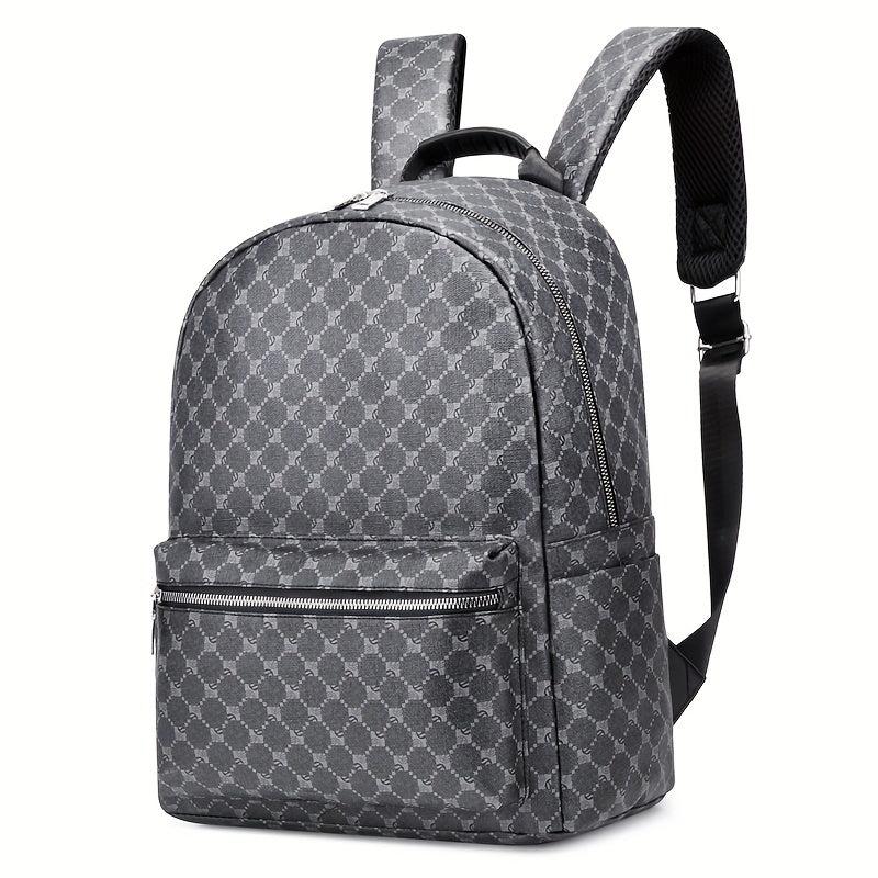 Men's Casual Flower Pattern Leather Backpack School Bag Laptop