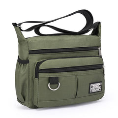 Men's Nylon Shoulder Bag with Letter Sticker, Portable Design