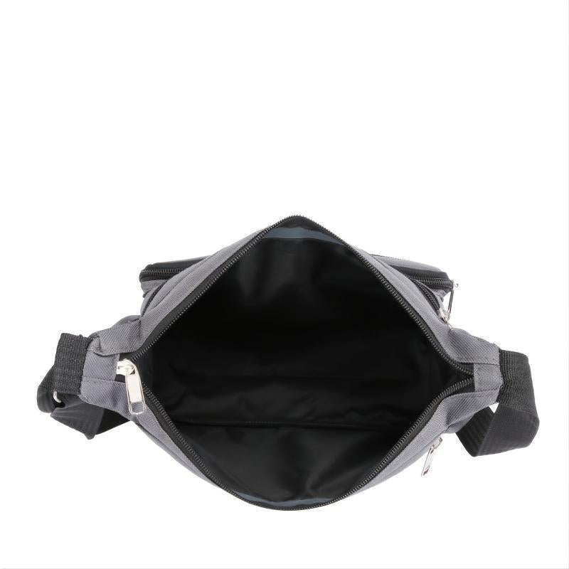 Men's Nylon Shoulder Bag with Letter Sticker, Portable Design