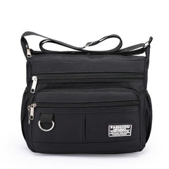 Men's Nylon Shoulder Bag with Letter Sticker, Portable Design