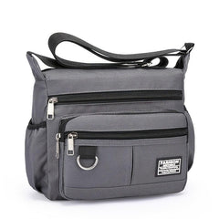 Men's Nylon Shoulder Bag with Letter Sticker, Portable Design