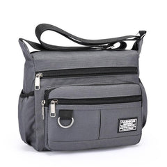 Men's Nylon Shoulder Bag with Letter Sticker, Portable Design