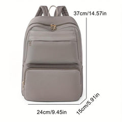 Casual Travel Backpack Women's Bag Solid Versatile Students Commuter Bag