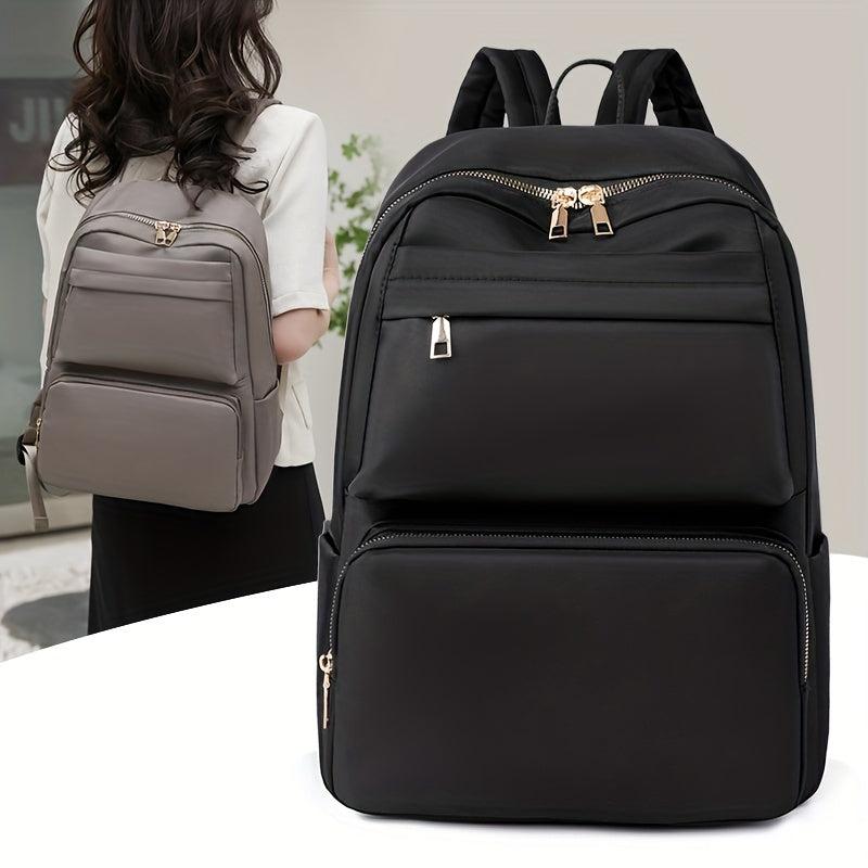 Casual Travel Backpack Women's Bag Solid Versatile Students Commuter Bag
