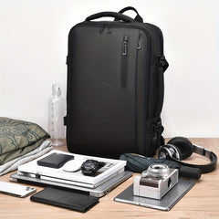 Large Laptop Backpack with USB Charging Port & Luggage Strap