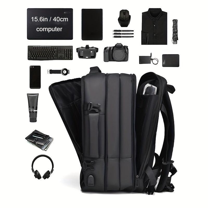 Large Laptop Backpack with USB Charging Port & Luggage Strap