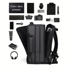 Large Laptop Backpack with USB Charging Port & Luggage Strap
