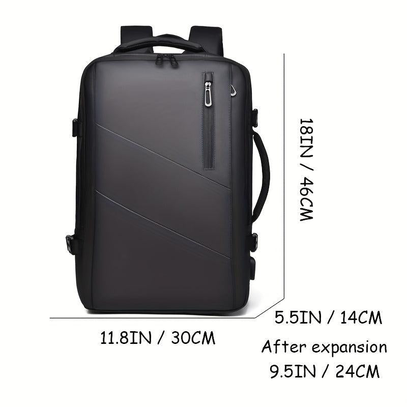 Large Laptop Backpack with USB Charging Port & Luggage Strap