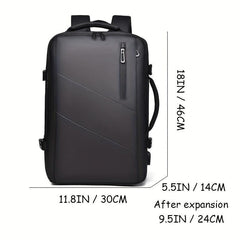 Large Laptop Backpack with USB Charging Port & Luggage Strap