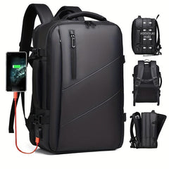 Large Laptop Backpack with USB Charging Port & Luggage Strap
