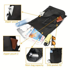 Men's Large Capacity Roll Cover Backpack