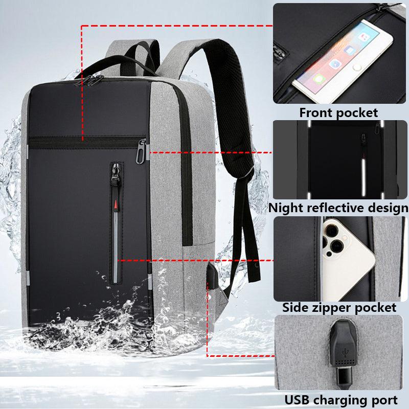 Waterproof Business Backpack with USB Port for Men Women
