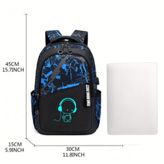 Casual Backpack School Bag With USB Charging Port Large Capacity