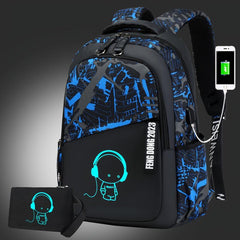 Casual Backpack School Bag With USB Charging Port Large Capacity