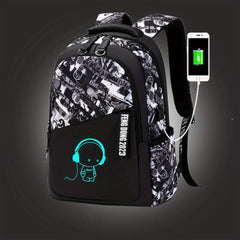 Casual Backpack School Bag With USB Charging Port Large Capacity