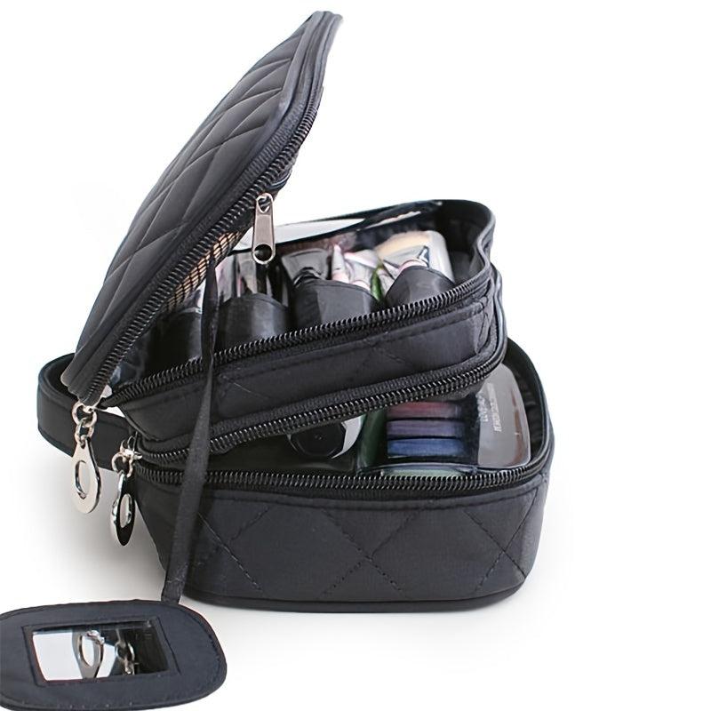 Waterproof Double Layer Travel Makeup Bag Toiletry Pouch