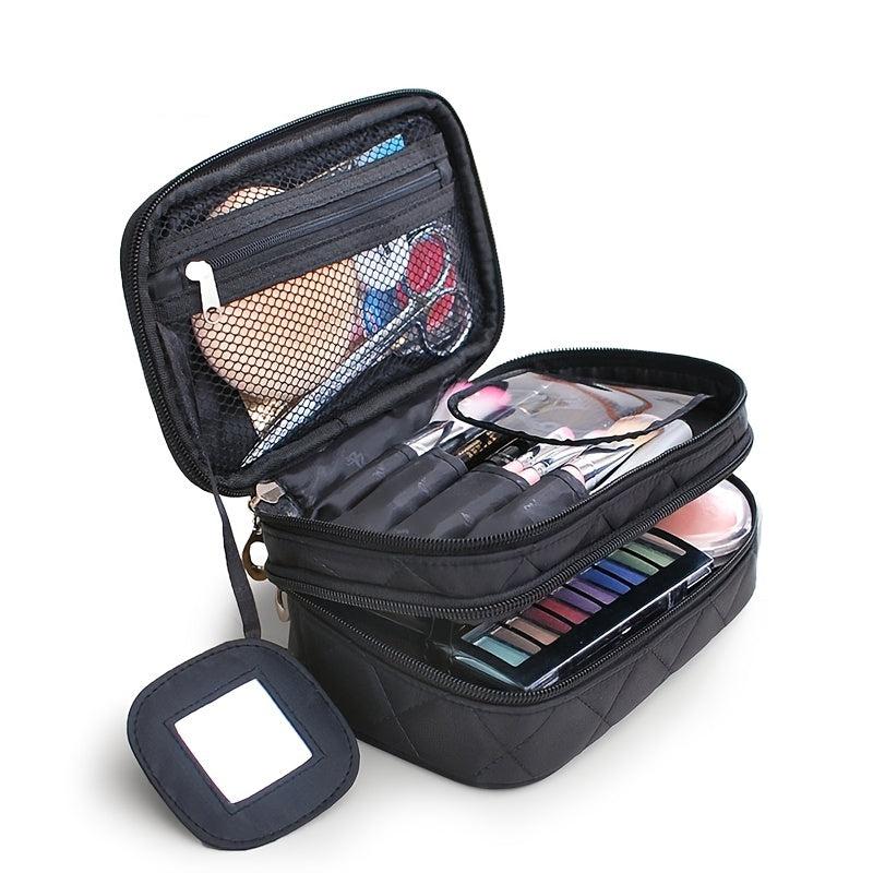 Waterproof Double Layer Travel Makeup Bag Toiletry Pouch
