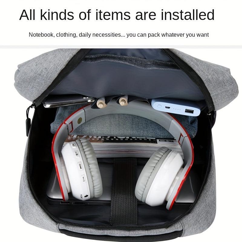 Retro Outdoor Oxford Cloth Charging Backpack