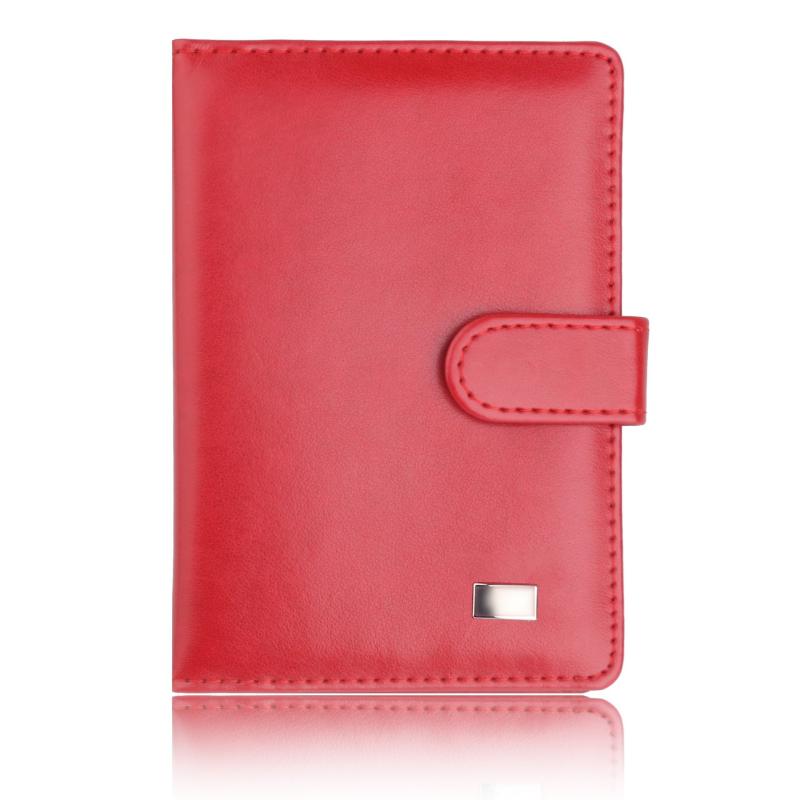 US Vaccine Card Holder Bank Card Passport Protector Clip PU Leather Case