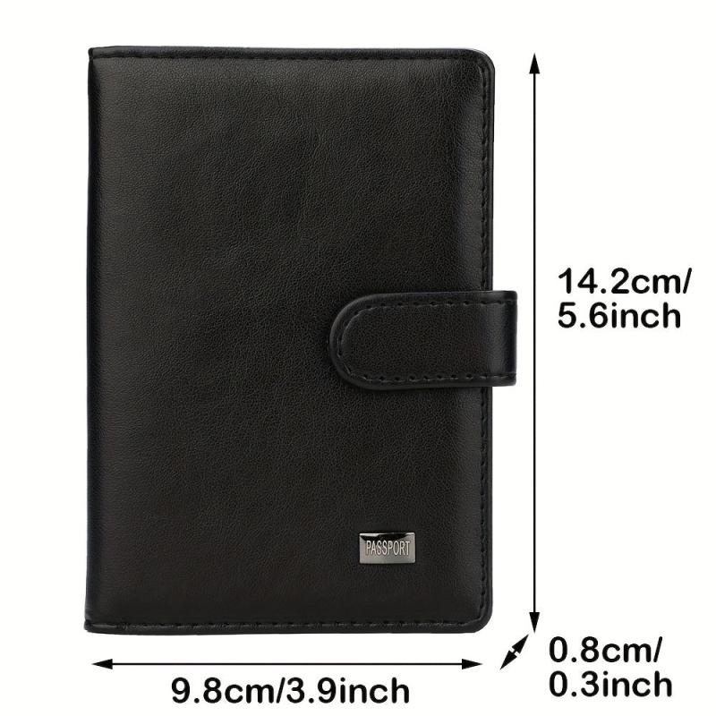 US Vaccine Card Holder Bank Card Passport Protector Clip PU Leather Case