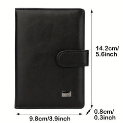 US Vaccine Card Holder Bank Card Passport Protector Clip PU Leather Case
